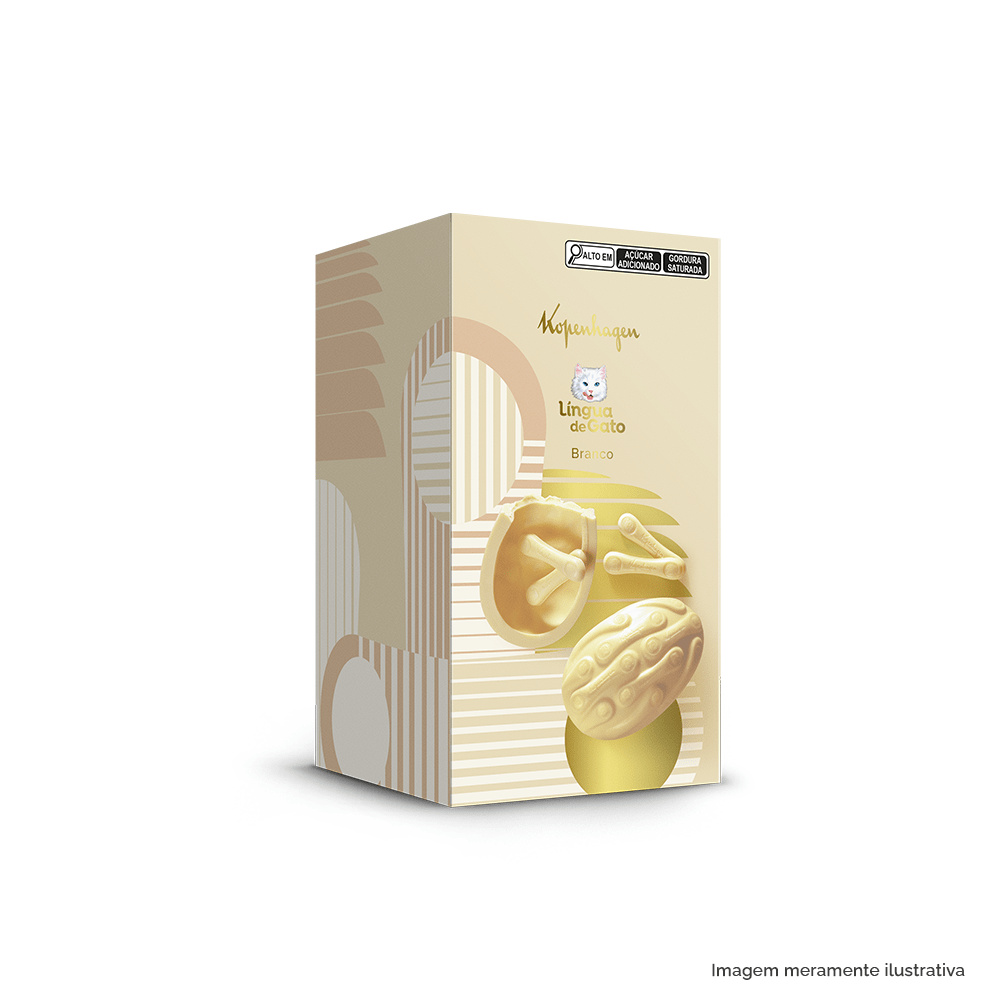 Ovo de Páscoa Língua de Gato Branco 262G