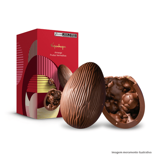Ovo de Páscoa Amargo 50% Frutas Vermelhas 150G