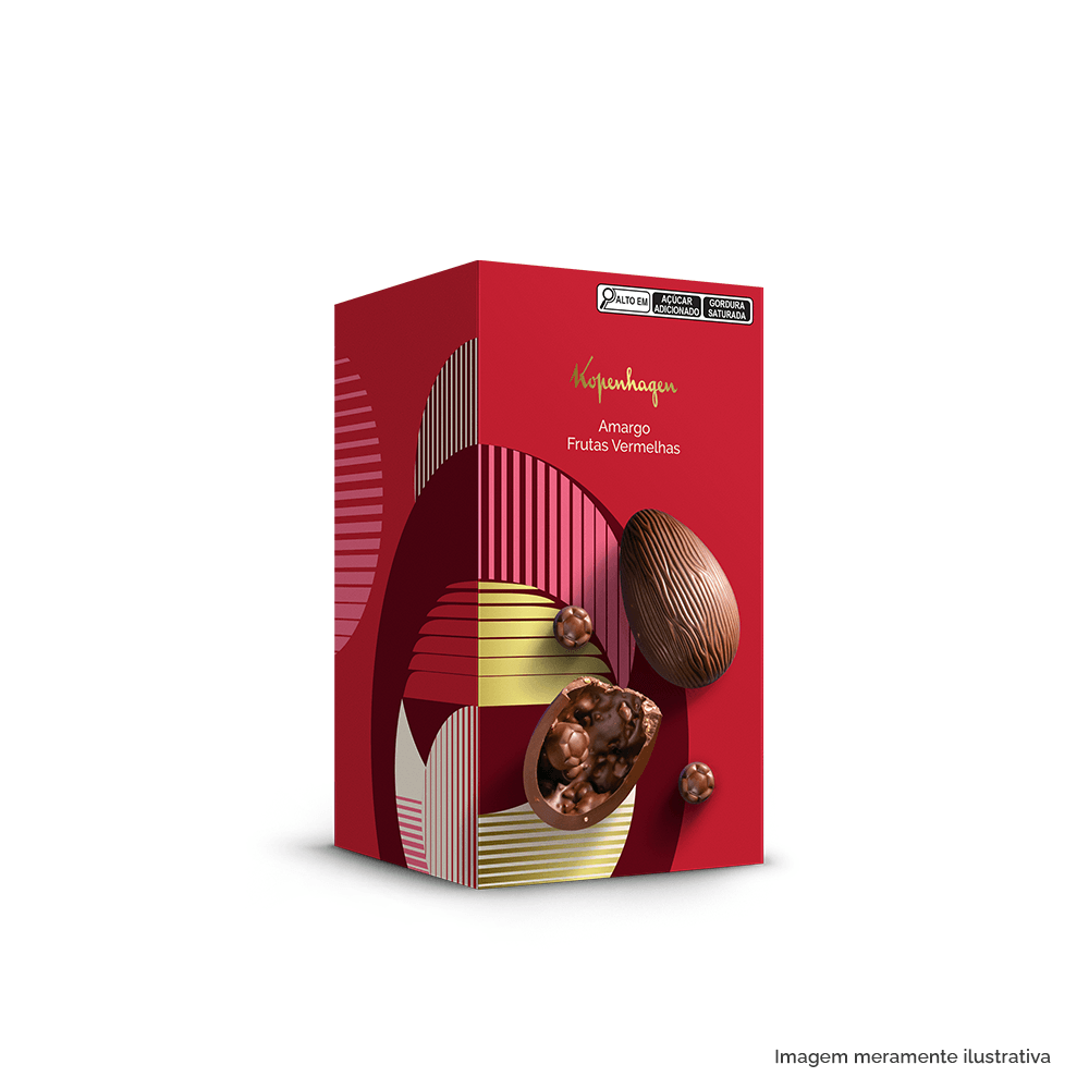 Ovo de Páscoa Amargo 50% Frutas Vermelhas 150G