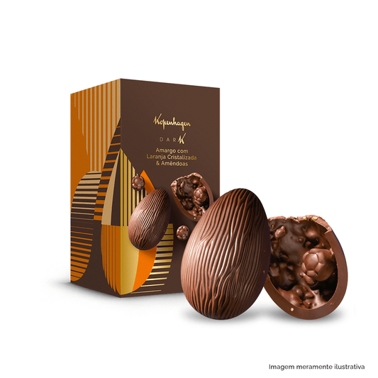 Ovo de Páscoa Amargo Laranja Cristalizada e Amêndoas 150G