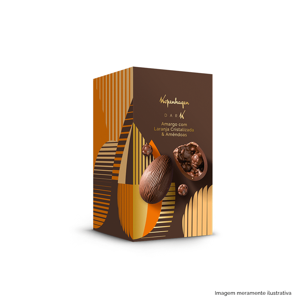 Ovo de Páscoa Amargo Laranja Cristalizada e Amêndoas 150G